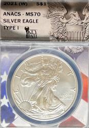 2021-W T1 Silver Eagle MS70 ANACS