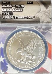 2021 T2 Silver Eagle MS70 ANACS