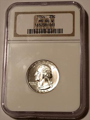 1944 Washington Quarter MS66 W NGC Blast White