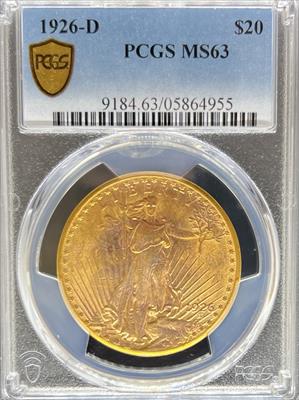 1926-D $20 St Gaudens MS63 PCGS