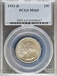 1953-D Washington Quarter MS65 PCGS