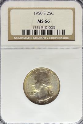 1950-S Washington Quarter MS66 NGC