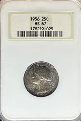 1956 Washington Quarter MS67 NGC