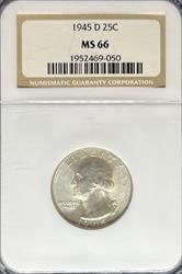 1945-D Washington Quarter MS66 NGC