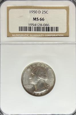 1950-D Washington Quarter MS66 NGC