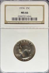 1974 Washington Quarter MS66 NGC