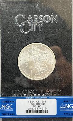 1884-CC GSA Morgan Dollar MS63 NGC Box & COA