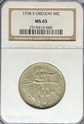 1938-S 50C Oregon MS65 NGC