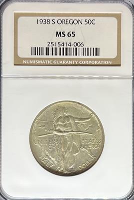 1938-S 50C Oregon MS65 NGC