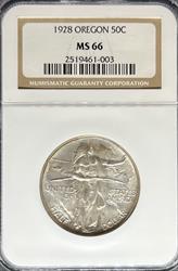 1928 50C Oregon MS66 NGC