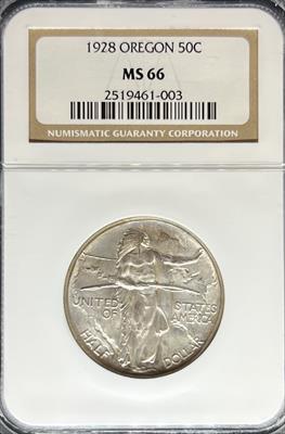1928 50C Oregon MS66 NGC