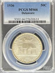 1936 50C Delaware MS66 PCGS