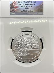 2014 5oz America the Beautiful Great Sand Dunes SP70 NGC First Release