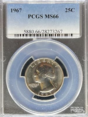 1967 Washington Quarter MS66 PCGS