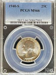 1940-S Washington Quarter MS66 PCGS