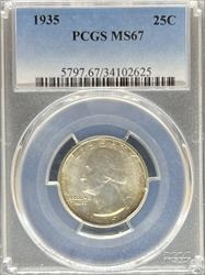 1935 Washington Quarter MS67 PCGS
