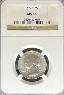 1939-S Washington Quarter MS66 NGC
