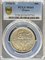 1936-S 50C Oregon MS65 PCGS