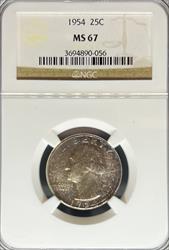 1954 Washington Quarter MS67 NGC