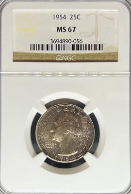 1954 Washington Quarter MS67 NGC