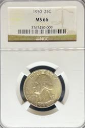 1950 Washington Quarter MS66 NGC