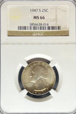 1947-S Washington Quarter MS66 NGC