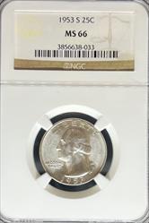 1953-S Washington Quarter MS66 NGC