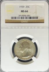 1939 Washington Quarter MS66 NGC