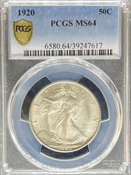 1920 Walking Liberty Half Dollar MS64 PCGS
