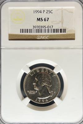 1994 Washington Quarter MS67 NGC