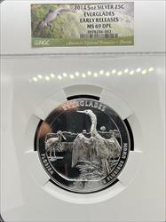 2014 5oz America the Beautiful Everglades MS69DPL NGC