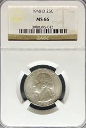 1948-D Washington Quarter MS66 NGC
