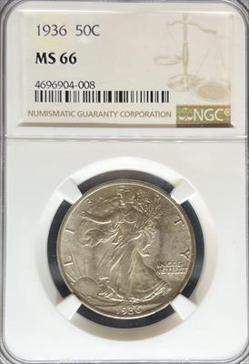 1936 Walking Liberty Half Dollar MS66 NGC