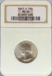 1943-S Washington Quarter MS66 NGC