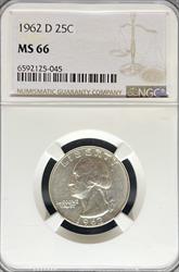 1962-D Washington Quarter MS66 NGC
