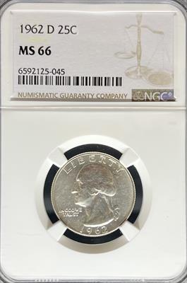 1962-D Washington Quarter MS66 NGC