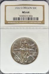 1926-S 50C Oregon MS64 NGC
