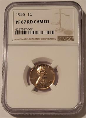 1955 Lincoln Wheat Cent Proof PF67 RED Cameo NGC