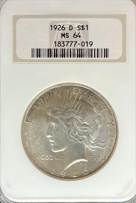 1926-D Peace Dollar MS64 NGC