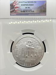 2016 5oz America the Beautiful Harpers Ferry SP70 NGC