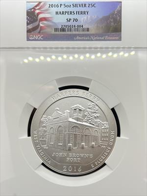 2016 5oz America the Beautiful Harpers Ferry SP70 NGC