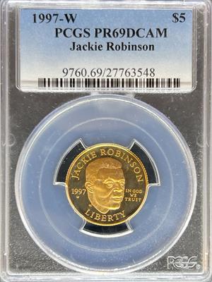 1997-W G$5 Jackie Robinson PR69DCAM PCGS