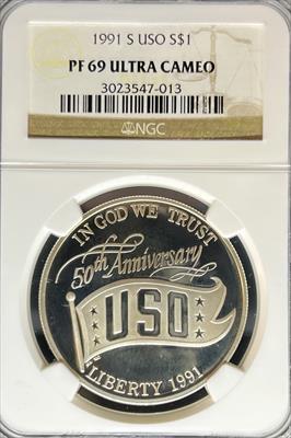 1991-S S$1 USO PF69UCAM NGC