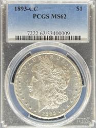 1893-CC Morgan Dollar MS62 PCGS