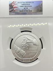 2015 5oz America the Beautiful Saratoga SP70 NGC Early Release