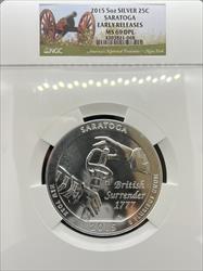 2015 5oz America the Beautiful Saratoga MS69DPL NGC Early Release