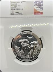 2016 5oz America the Beautiful Shawnee MS69DPL NGC Mercanti Signed
