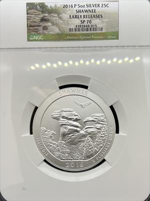 2016 5oz America the Beautiful Shawnee SP70 NGC Early Release