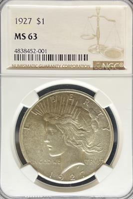 1927 Peace Dollar MS63 NGC