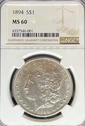 1894 Morgan Dollar MS60 NGC